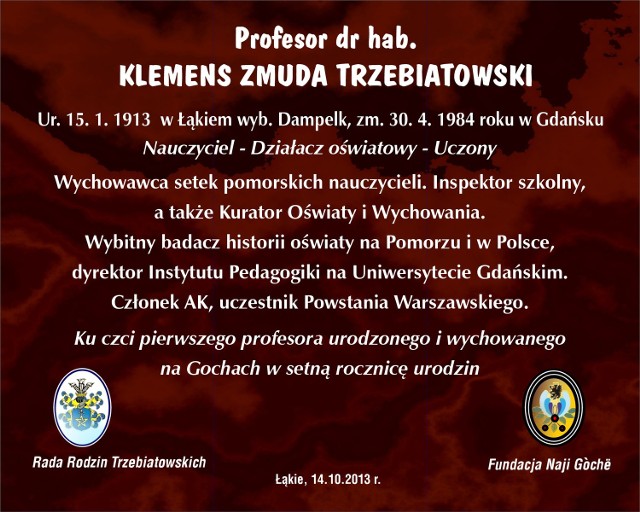 Upamiętnią pierwszego profesora z Gochów odłaniając tablicę pamiątkową w Łąkiem