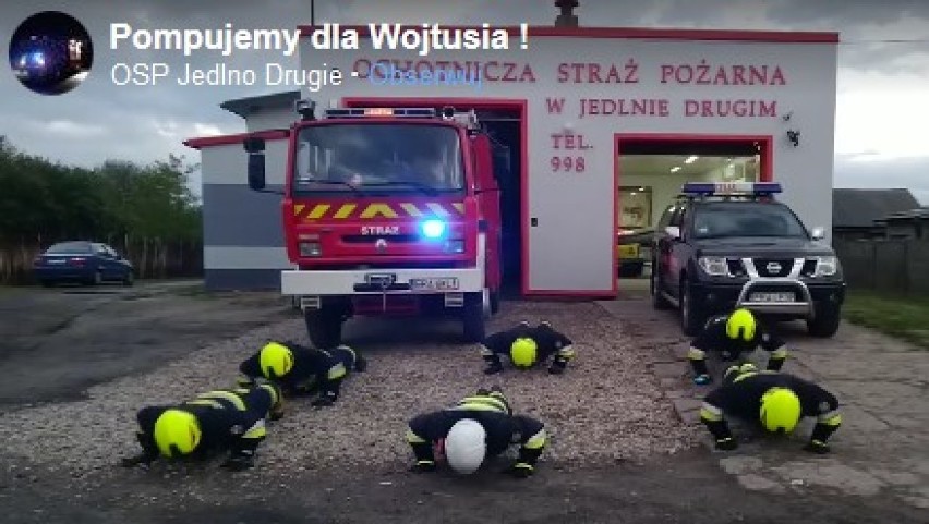 Akcja charytatywna: strażacy z OSP w Jedlnie Drugim i Lgocie Wielkiej pompują dla Wojtusia