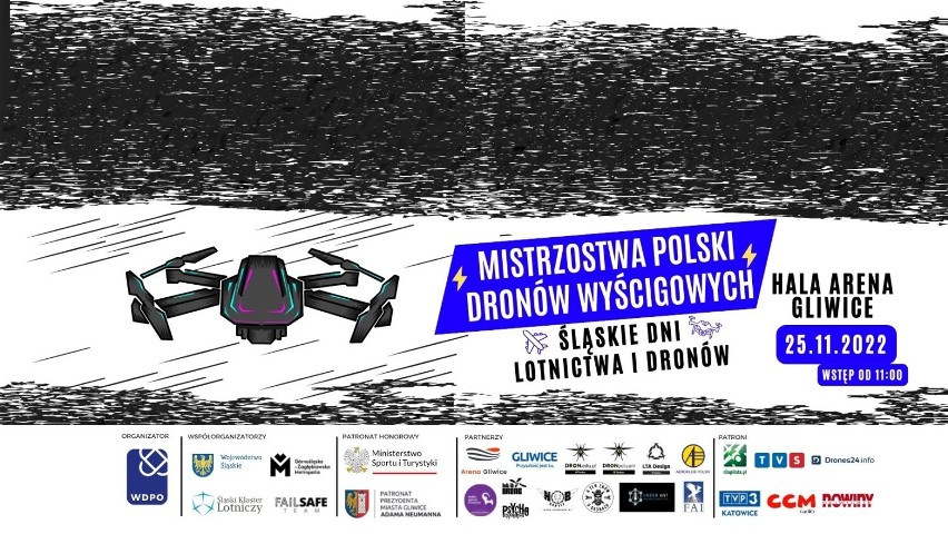 Mistrzostwa Polski Dronów Wyścigowych w Arenie Gliwice