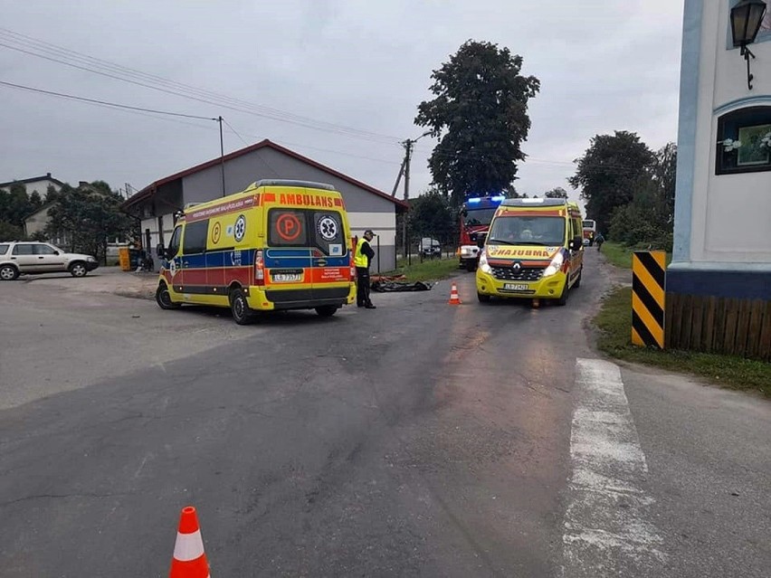 Śmiertelne potrącenie pieszego w Polskowoli w pow. janowskim. 52-latek został potrącony przez motocykl