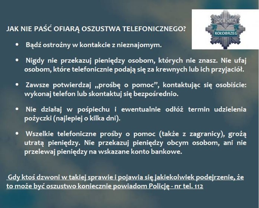 Zmanipulowali 88 - letniego kołobrzeżanina - stracił 70 tys. zł. Uwierzył, że ratuje córkę