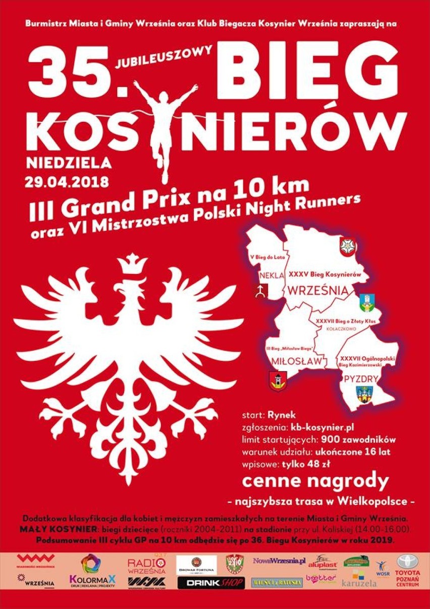 W niedzielę odbędzie się 35. Bieg Kosynierów. Plan zawodów...