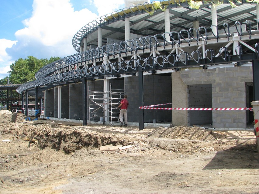 Dworzec MZKP. Nowa hala dworcowa w budowie. Sierpień 2012.