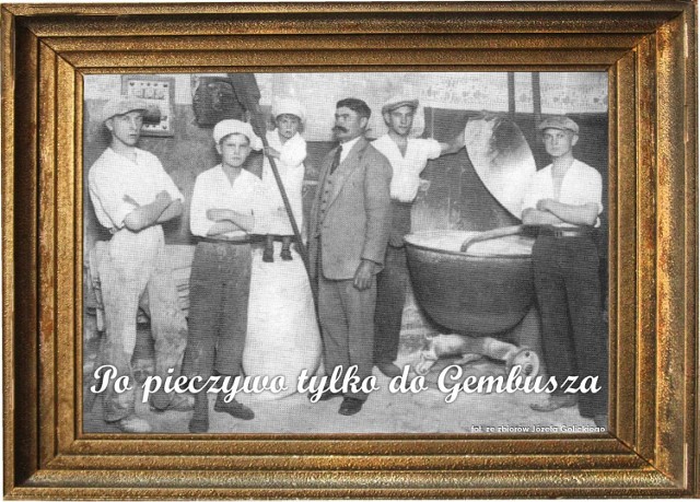 Wnętrze piekarni Władysława Gembusza (w garniturze), fot. z: J. Golicki, Album Tczewski lata 1900-1945 Szkolnictwo i gospodarka Tczewa, Tczew 2000.
