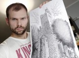 Michał Zieliński z Pelplina i jego niesamowite rysunki, grafiki