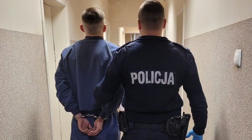 21-latek zatrzymany przez wieluńską policję. Zaatakował pracownika ochrony 