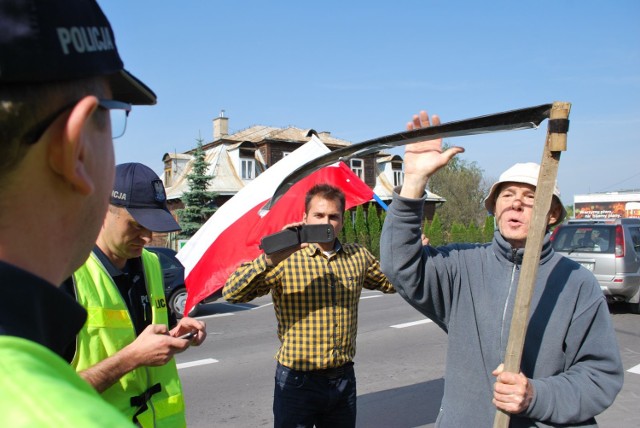 Krasnystaw. Protest rolników w obronie uczciwej prywatyzacji cukrowni w Krasnymstawie.