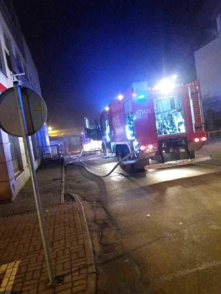 Pożar pawilonu przy ul. Piotrkowskiej w Opocznie