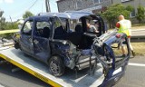 Wypadek w Siewierzu: tir uderzył w samochód osobowy
