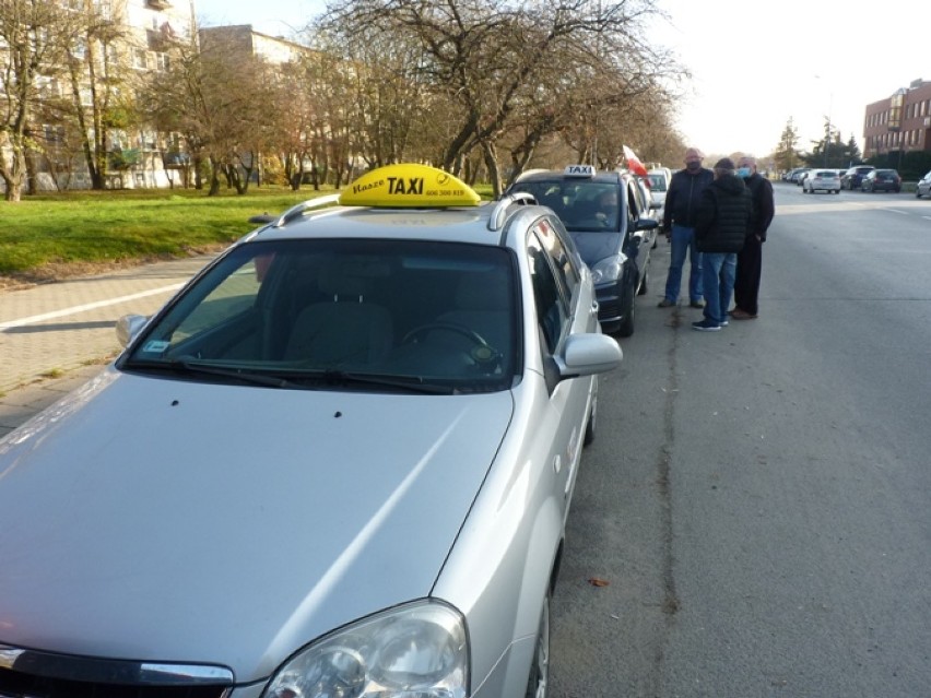 Protest taksówkarzy w Radomsku