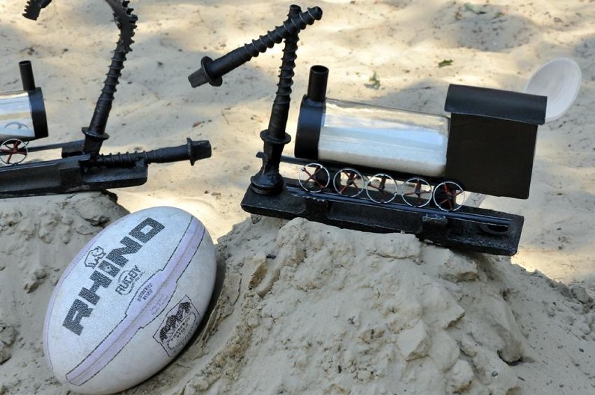 Rugby na plaży w Wolsztynie