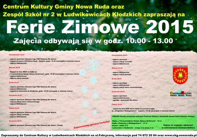 Program ferii w Nowej Rudzie. Zapraszamy wszystkie dzieci!