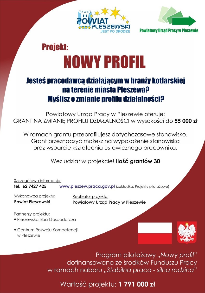 Na realizację projektu "Nowy profil" PUP pozyskał blisko 1,8 mln zł