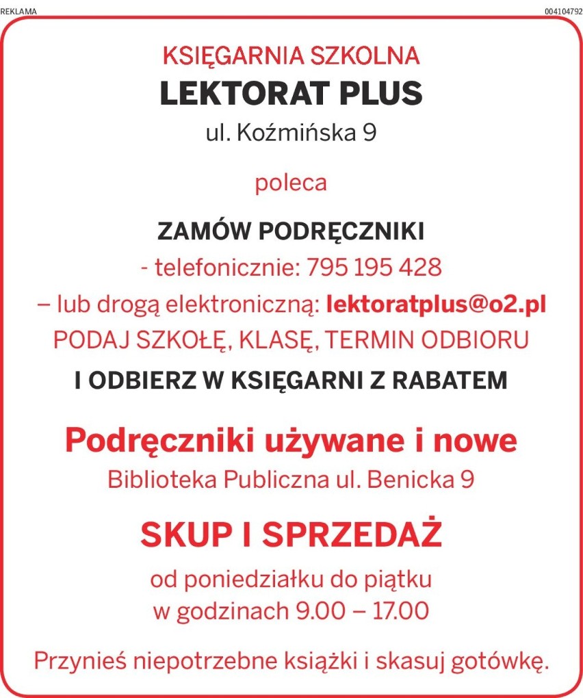 Krotoszyn. Konkurs dla pierwszaków - sponsorzy