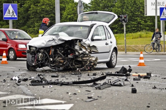 Wypadek na ul. Żuławskiej w Elblągu