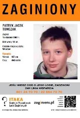 Wrocław: Zaginął Patryk Tomczak. Pomóż go odnaleźć
