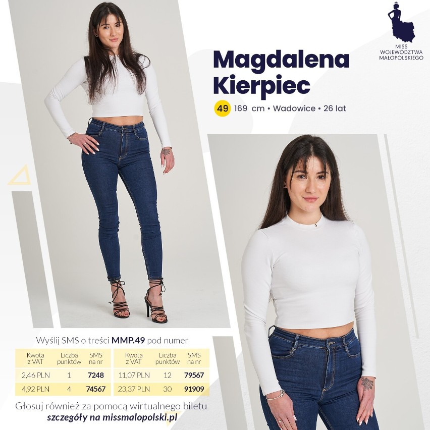 Magdalena Kierpiec nr 49 z Wadowic, wiek 26 lat, wzrost 169...