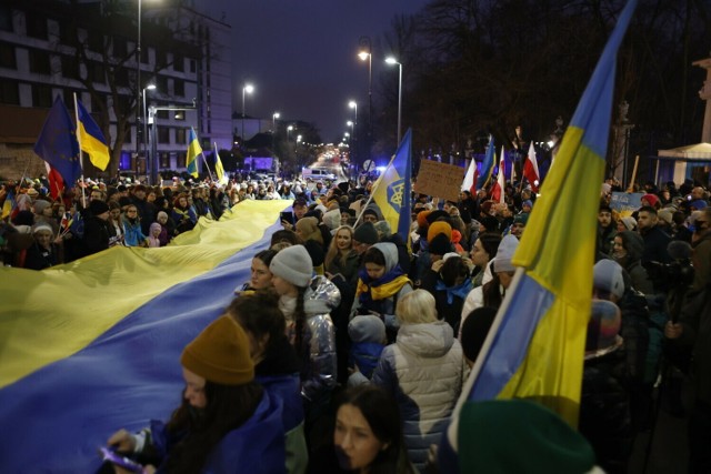 Tak wyglądał przemarsz solidarności z Ukrainą w zeszłym roku