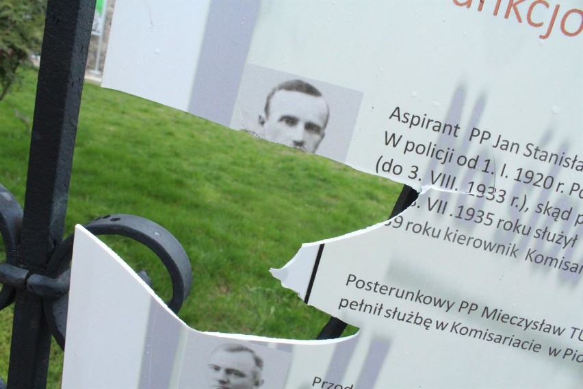 Zniszczyli plansze na parkanie muzeum w Piotrkowie