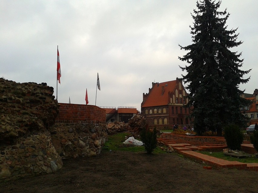 Ruiny murów i zamku krzyżackiego w Toruniu