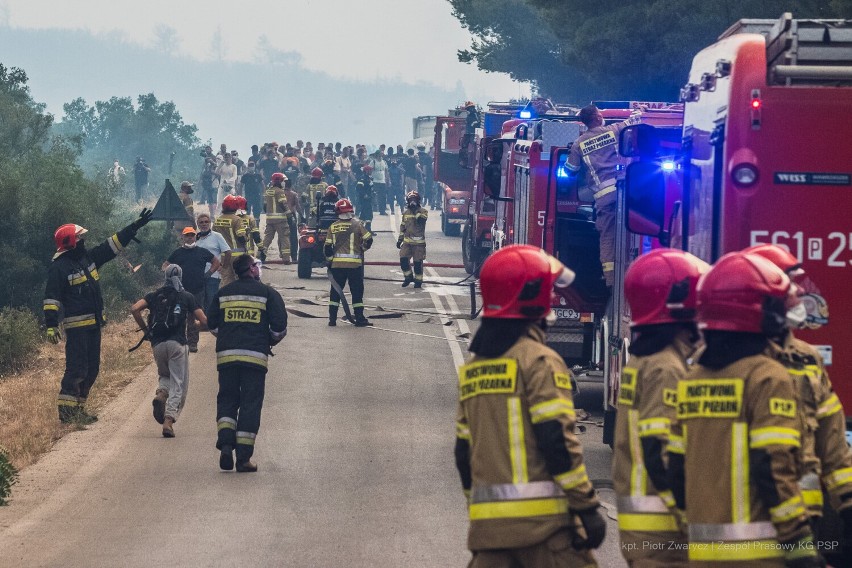 Polscy strażacy walczą z żywiołem