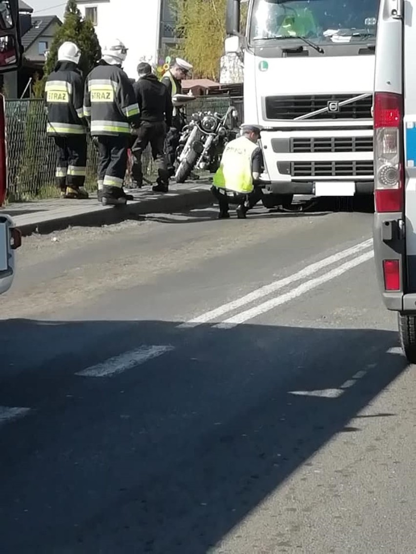 Wypadek w Świerklanach z udziałem motocyklisty