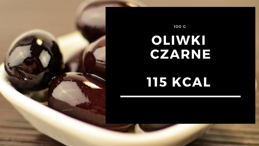 czarne oliwki	100g	- 115 kcal