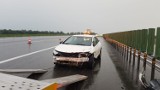 Wypadek na autostradzie A1 pod Grudziądzem. Samochód uderzył w bariery