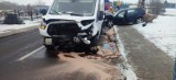 Czołowe zderzenie dwóch samochodów w Łasinie [zdjęcia]