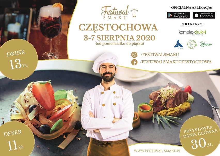 Festiwal Smaku w Częstochowie i w Radomsku. W imprezie bierze udział blisko trzydzieści najlepszych restauracji