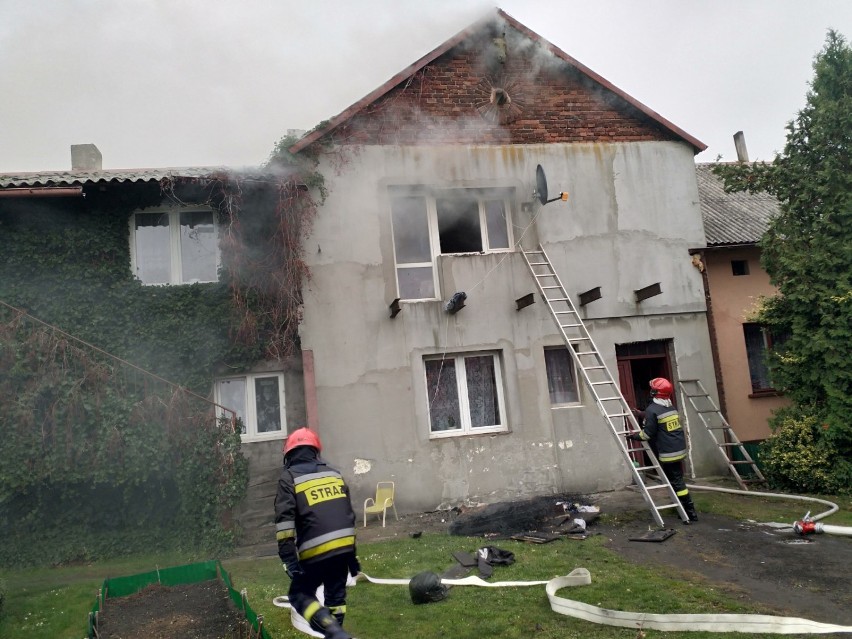 Pożar budynku mieszkalnego w Michałowie pod Zduńską Wolą [zdjęcia]