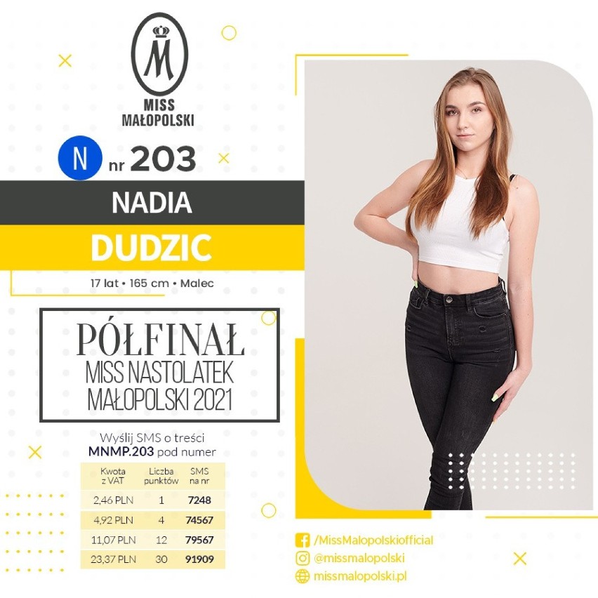 Oto kandydatki do tytułu Miss Małopolski Nastolatek 2021. W...
