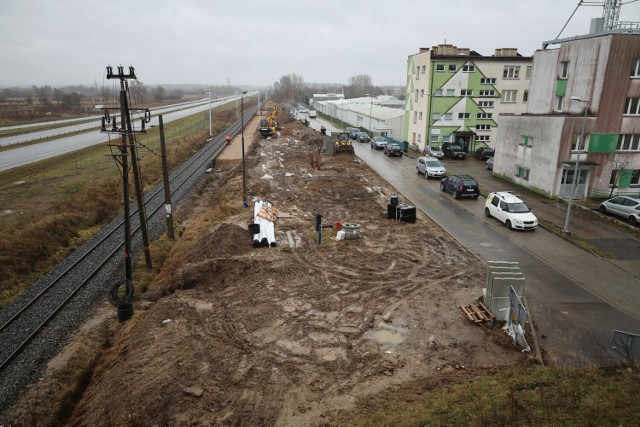 Widok z wiaduktu nad obwodnicą