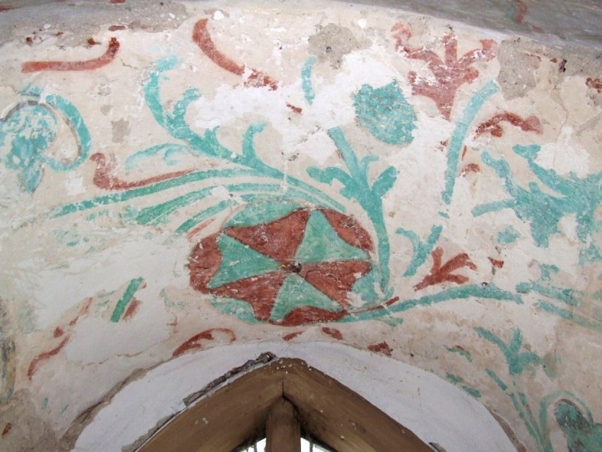 Stylizowany średniowieczny ornament z kościoła w Mariance,...