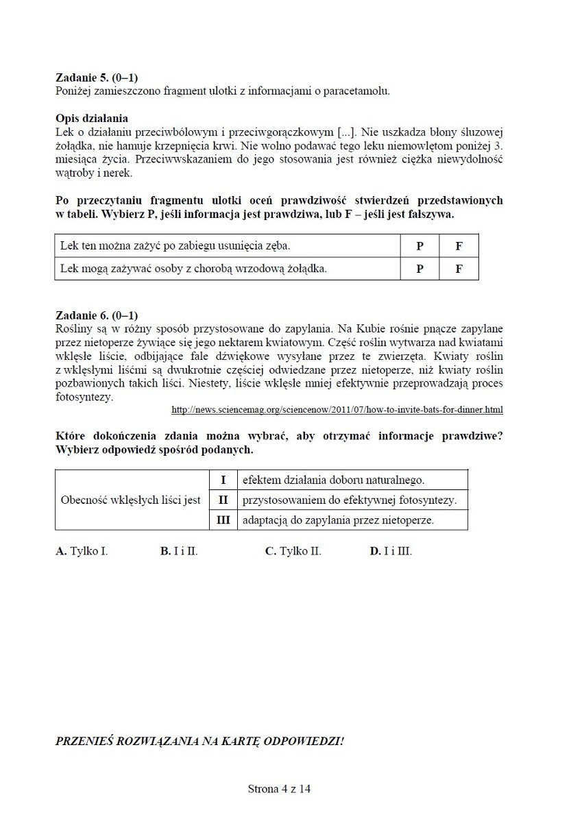 Egzamin gimnazjalny 2013. Test z matematyki i przyrody [ARKUSZE, PYTANIA, ODPOWIEDZI]