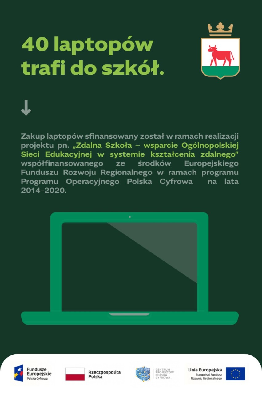 40 laptopów trafi do szkół na terenie gminy Trzcianka! 