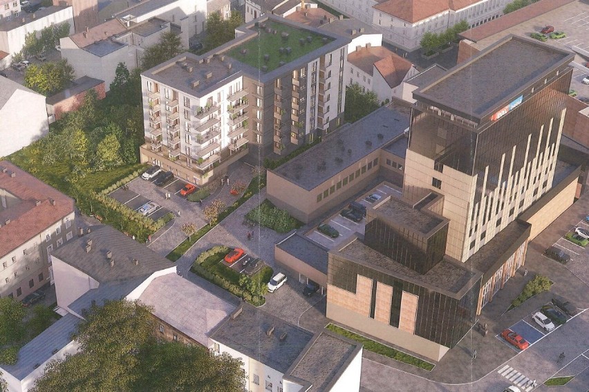 Deweloper zmienia koncepcję zabudowy działki w centrum Kielc. Budynek będzie mniejszy. Zobacz wizualizacje  