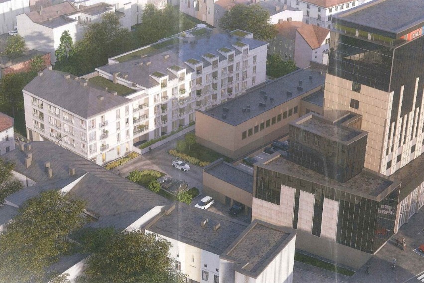 Deweloper zmienia koncepcję zabudowy działki w centrum Kielc. Budynek będzie mniejszy. Zobacz wizualizacje  