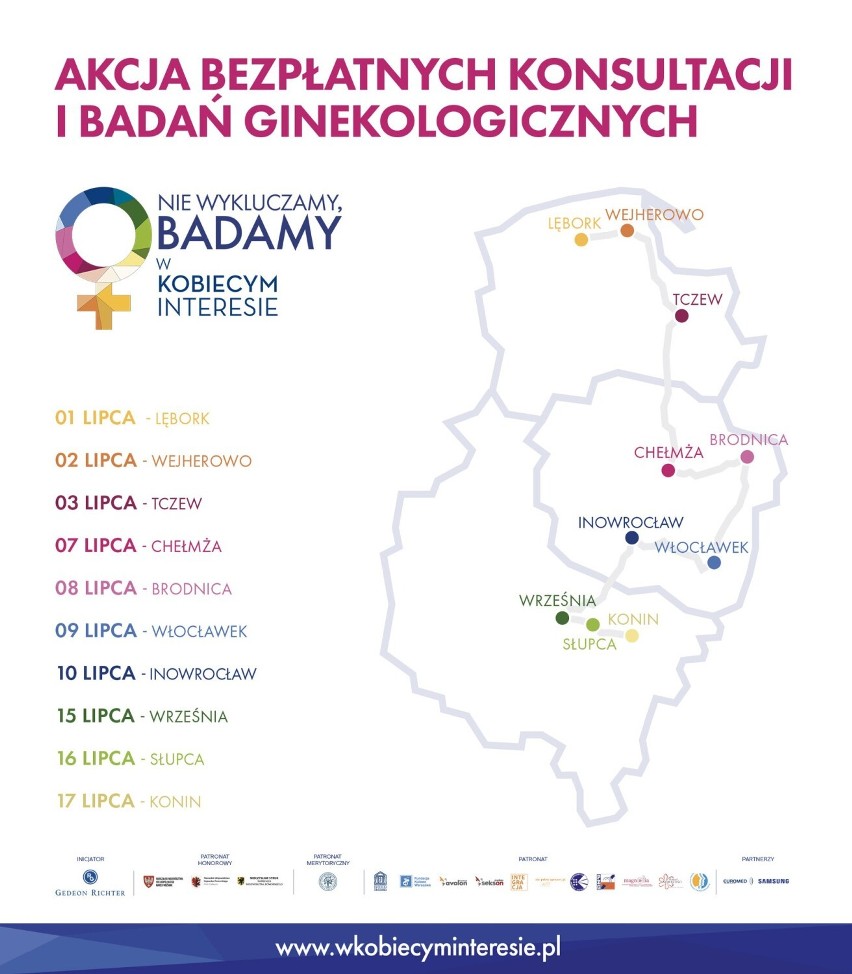 Bezpłatne badania ginekologiczne w Brodnicy, Włocławku, Inowrocławiu i Chełmży