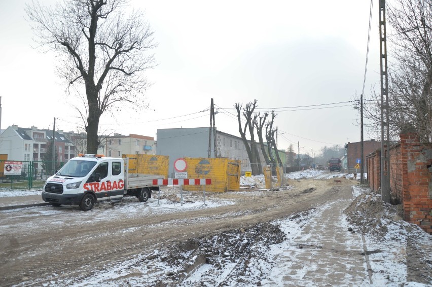 Malbork. Trwa przebudowa ulicy Słowackiego - skrzyżowanie częściowo zamknięte dla ruchu