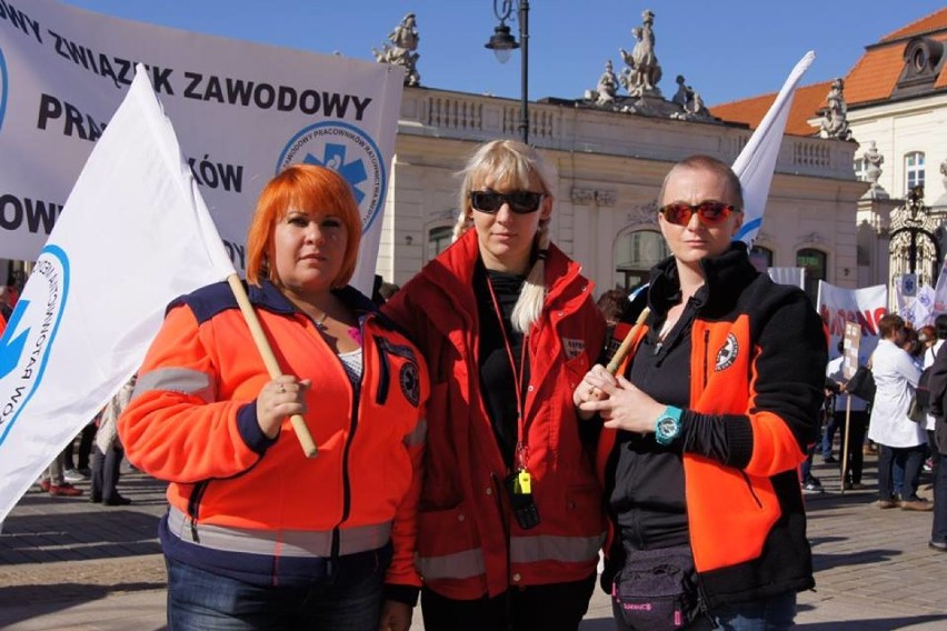 Protest pracowników ochrony zdrowia w Warszawie