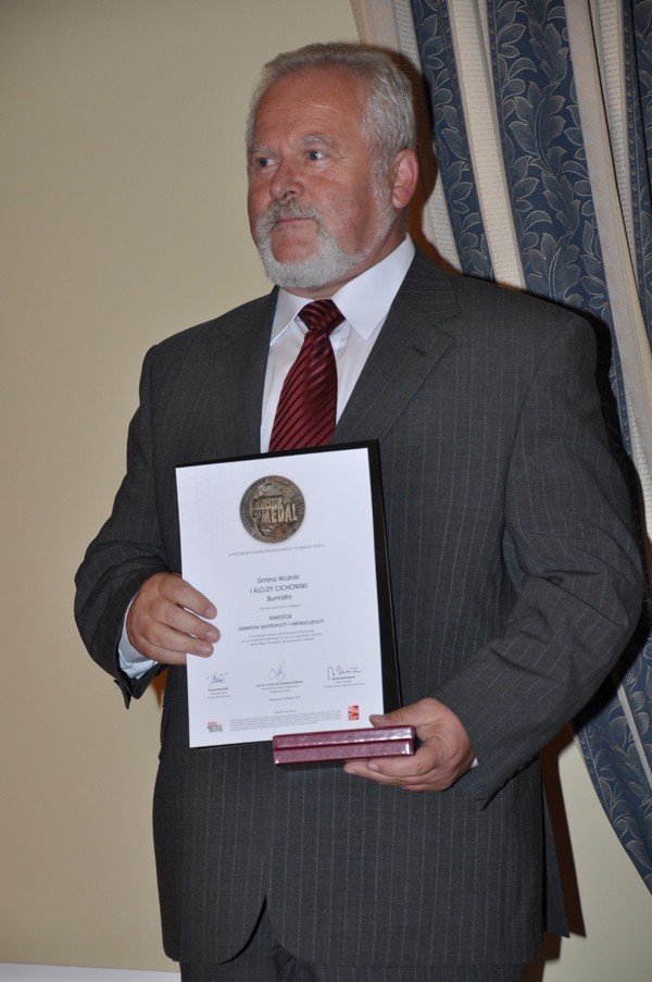 Nagrodę odebrał burmistrz Alojzy Cichowski