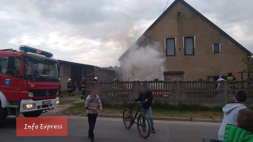 Pożar przy ul.Lompy w Rusinowicach 24.04.2019.