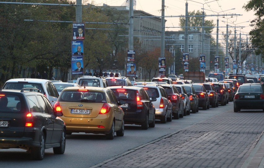 Korki w Gdyni na ul. Morskiej (27.10.2014 r.)