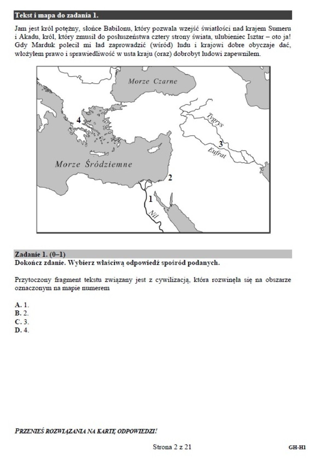 Test Gimnazjalny 2015 Historia I Wos