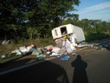 Bus wpadł o rowu na drodze krajowej koło Pniew [Aktualizacja]