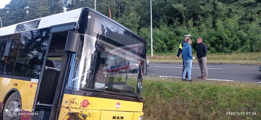 Pijany kierowca autobusu MPK w Opocznie. Przewoził pasażerów i wjechał do rowu [ZDJĘCIA]