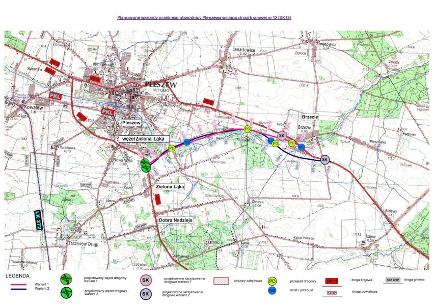 Rozważane są dwa warianty przebiegu obwodnicy w Brzeziu