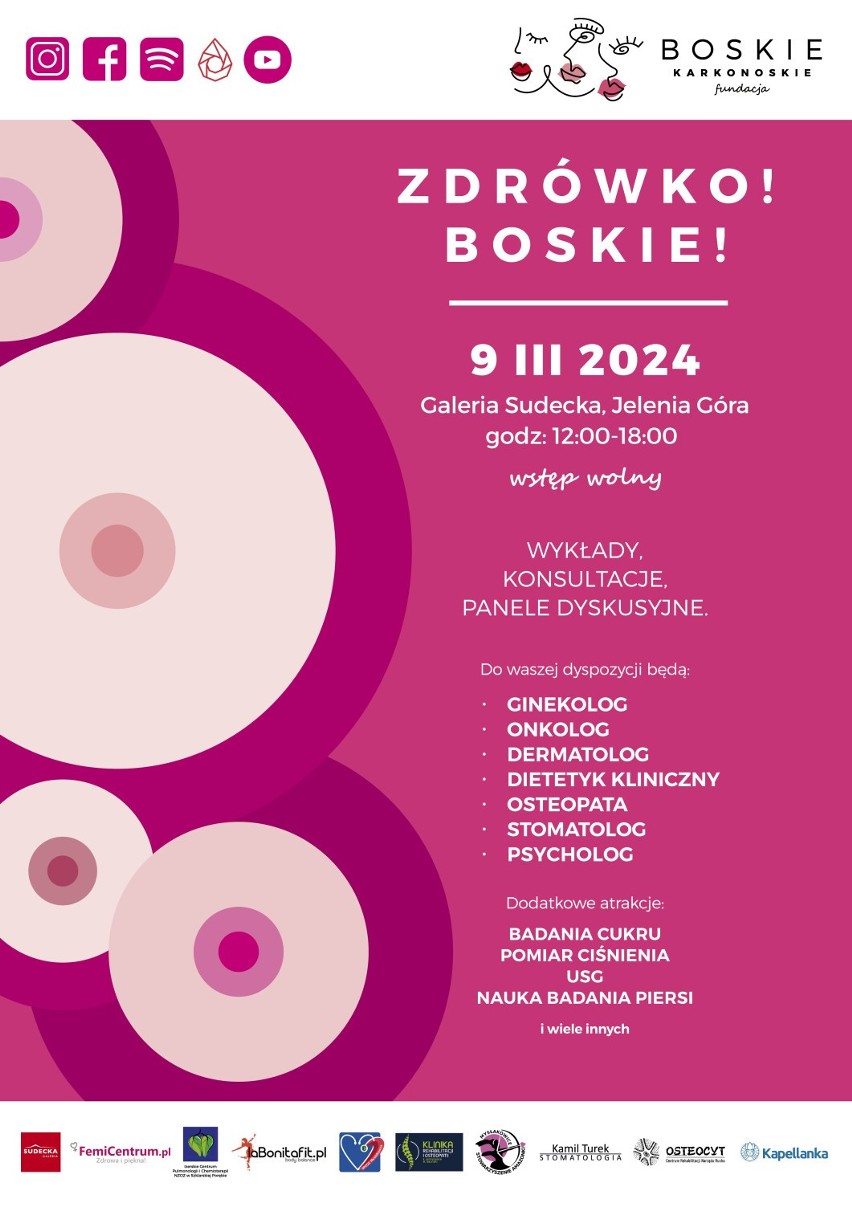  II edycjia akcji "Boskie Zdrówko" zorganizowanej przez Fundację Boskie Karkonoskie odbędzie się 9 marca w Galerii Sudeckiej (Program) 