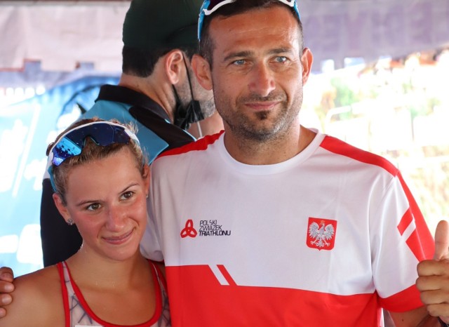 Maja Wąsik i jej trener Marcin Błaszczyk osiągają sukcesy w triathlonie